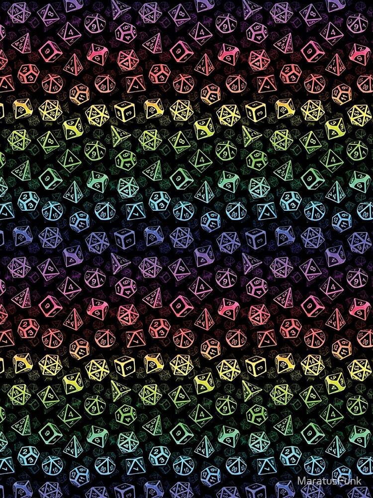 D20 Dice Set Pattern (Rainbow) by MaratusFunk