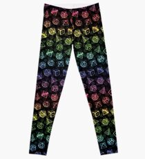 D20 Dice Set Pattern (Rainbow) Leggings