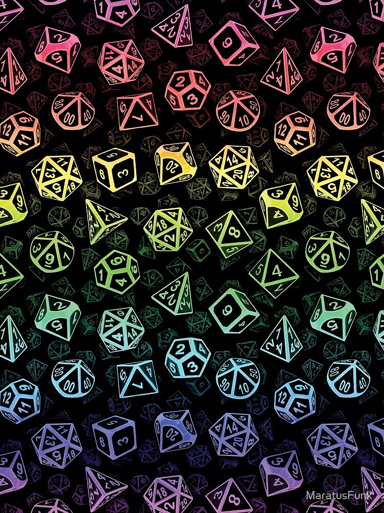 D20 Dice Set Pattern (Rainbow) by MaratusFunk