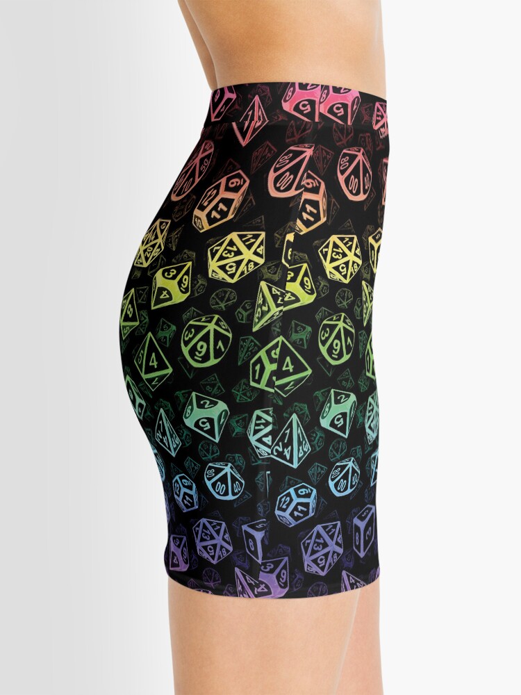 Alternate view of D20 Dice Set Pattern (Rainbow) Mini Skirt