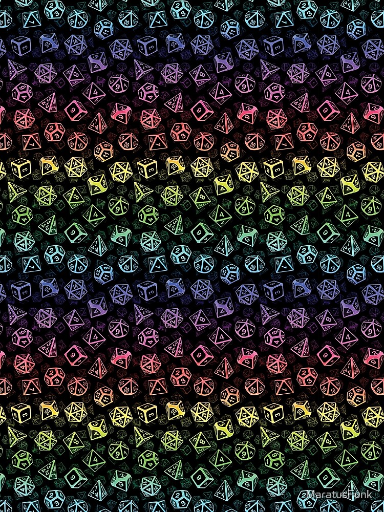 D20 Dice Set Pattern (Rainbow) by MaratusFunk