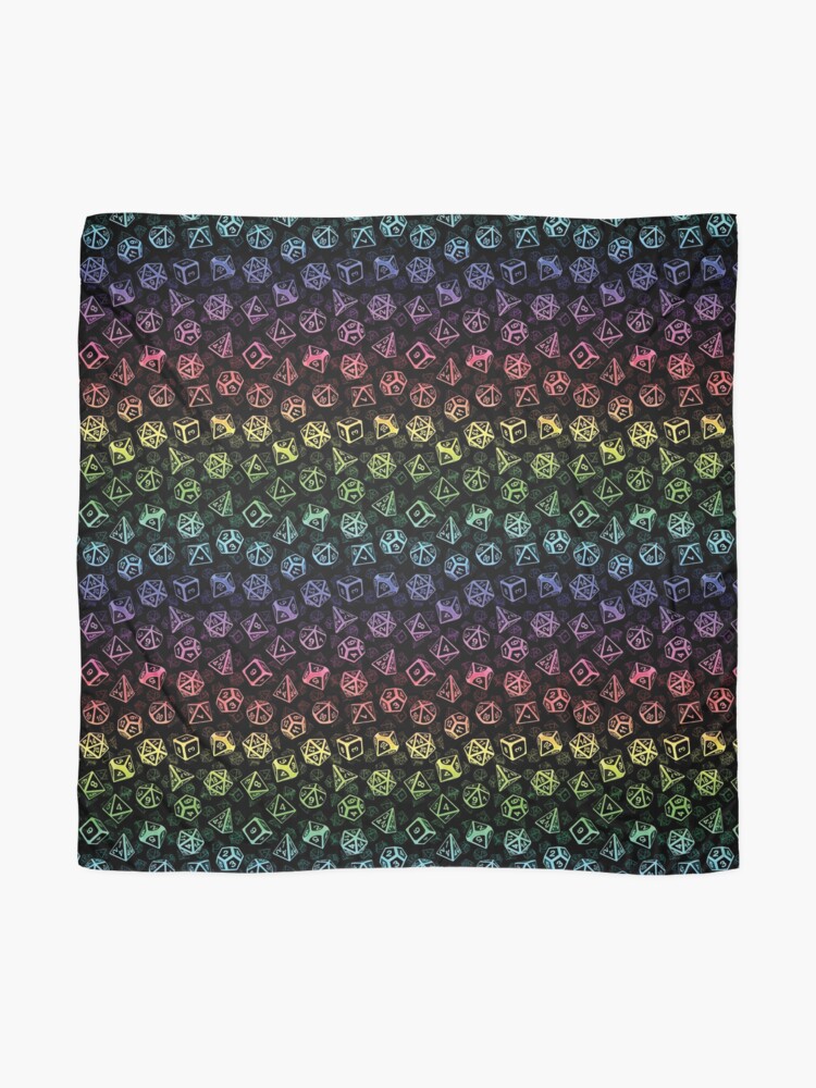 Alternate view of D20 Dice Set Pattern (Rainbow) Scarf