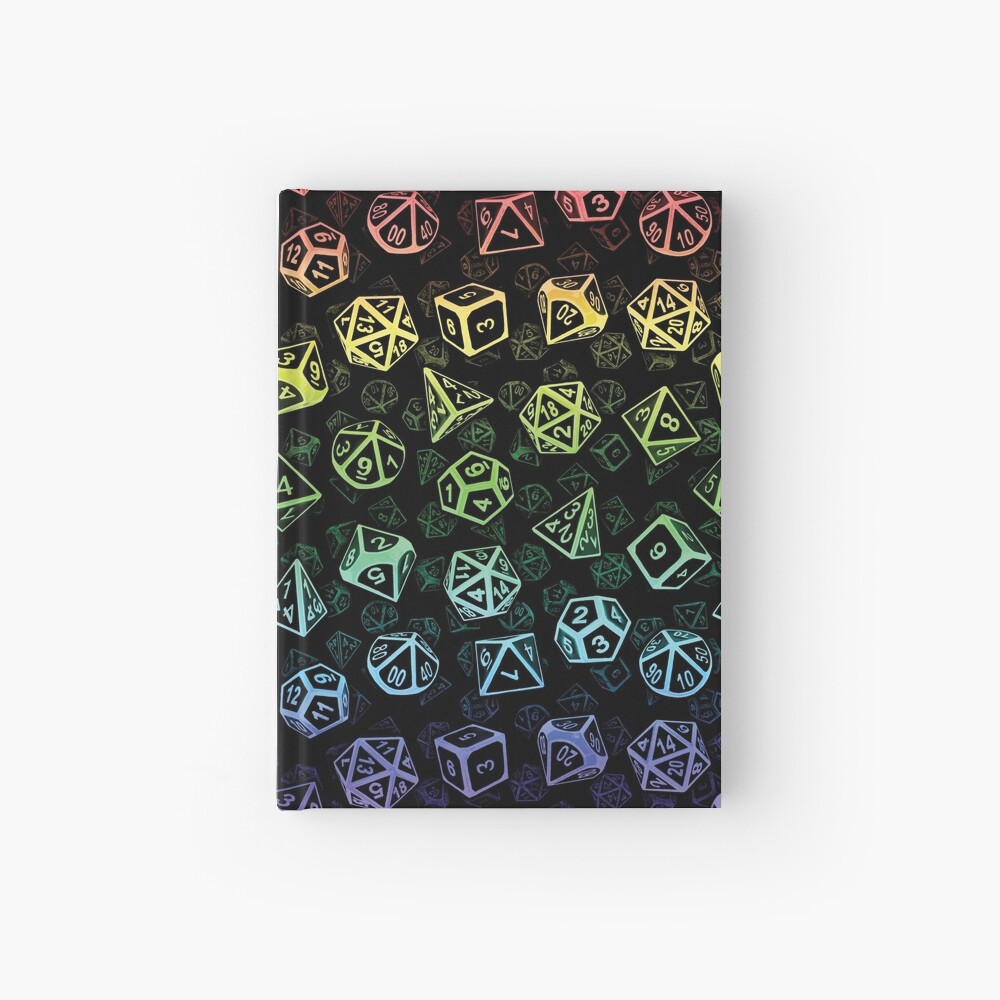 D20 Dice Set Pattern (Rainbow) Hardcover Journal
