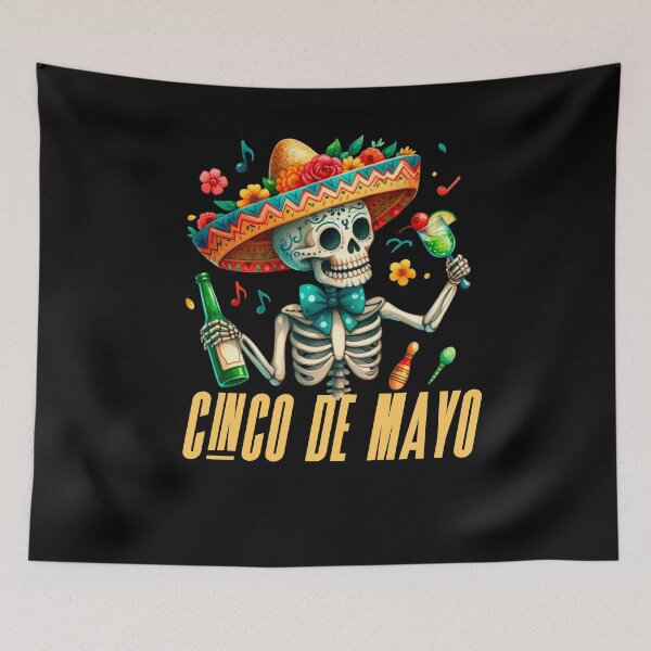 Item preview, Cinco De Mayo Mexican Fiesta 5 De Mayo Skull Mexican Hat designed and sold by smartrocket.