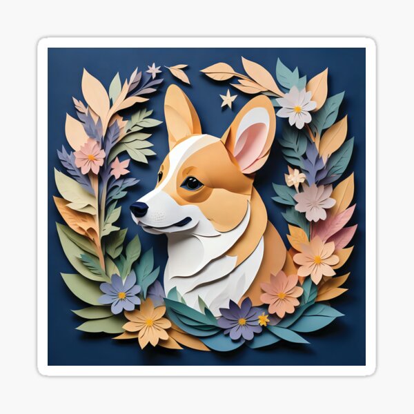 Item preview, Fawn Corgi Portrait on Navy Background designed and sold by tkoles.