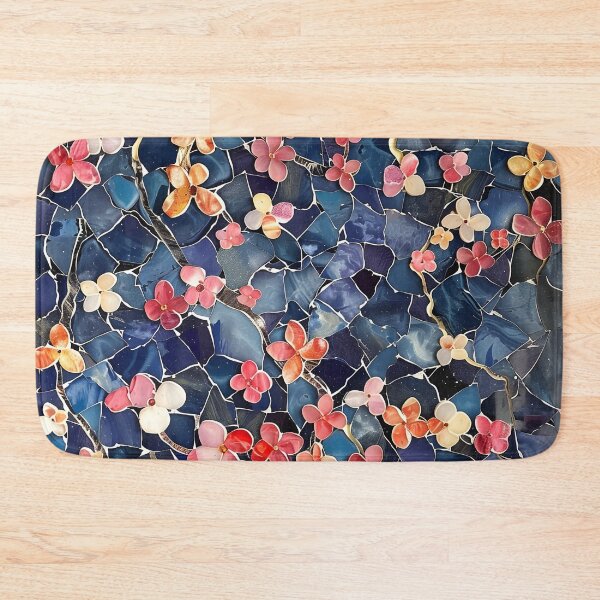 Item preview, Marble cut sapphire flowers print designed and sold by dcrc.
