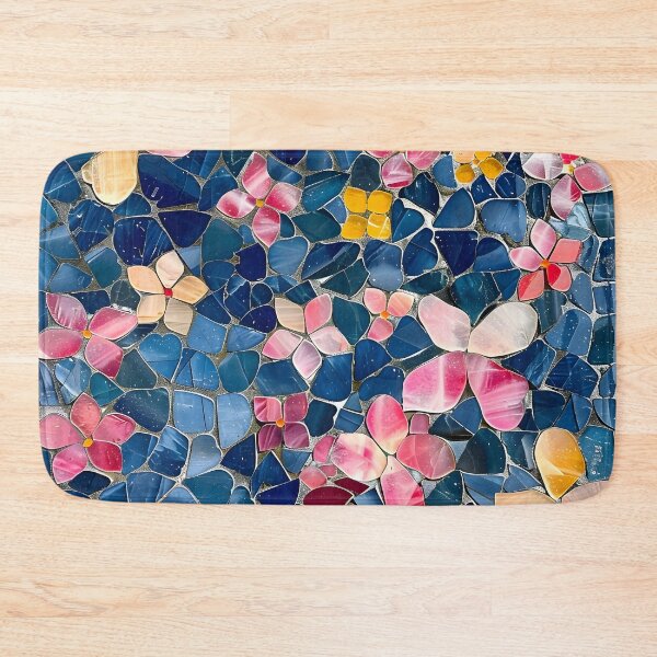 Item preview, marble cut sapphire flowers print designed and sold by dcrc.