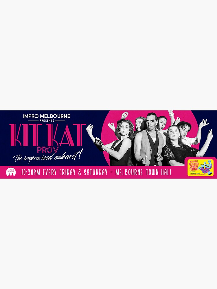 Thumbnail 3 of 3, Sticker, Kit Kat Prov: The Improvised Cabaret - MICF 2024 designed and sold by ImproMelbourne.