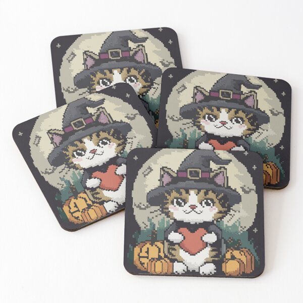 Item preview, Cross Stitch Kawaii Halloween Kitten designed and sold by LeftImpressed.