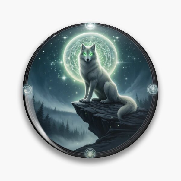 Item preview, Spirit Wolf on Mountain Fog and Trees Moon designed and sold by Kahmarr Tyler.