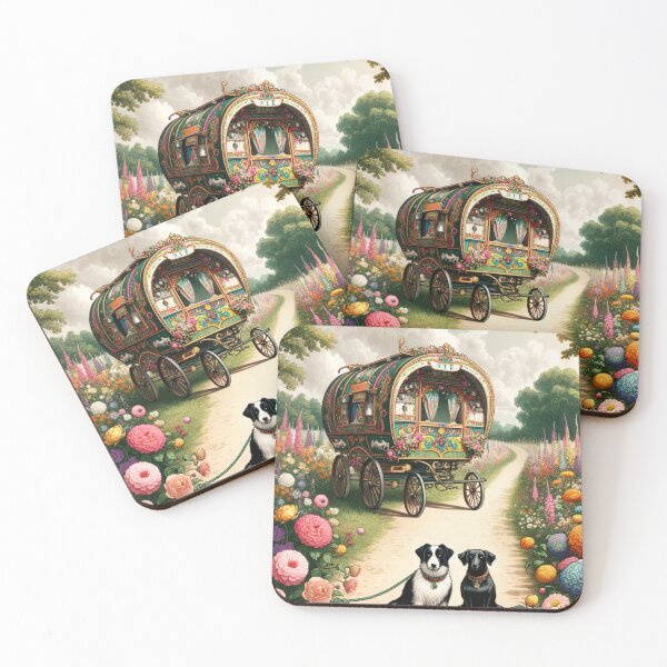 Item preview, Gypsy Caravan and Two Dogs designed and sold by ArtzyOne431.
