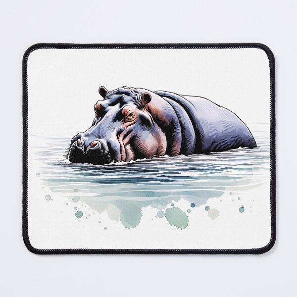 Artikelvorschau, Aquarell Nilpferd entworfen und verkauft von TheAnimalZ00.