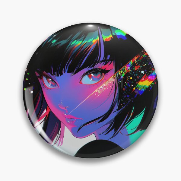 Item preview, Colorful Neon Glow Anime Girl designed and sold by bubblegoth.