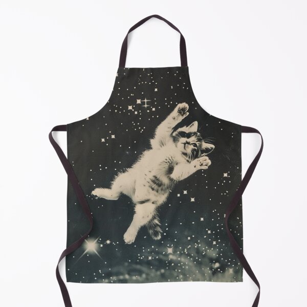Item preview, Funny Cat Kitten Floating in Space Cute Vintage Art Retro designed and sold by LVTFCOarts.