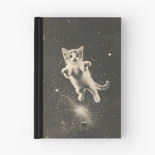 Item preview, Funny Cat Kitten Floating in Space Cute Retro Art Vintage designed and sold by LVTFCOarts.