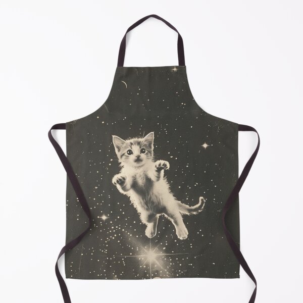 Item preview, Funny Cat Kitten Floating in Space Cute Retro Art Vintage designed and sold by LVTFCOarts.