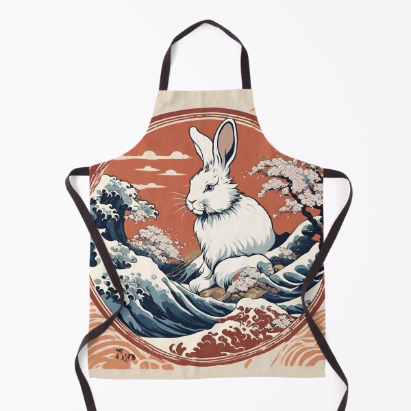 Item preview, Retro Vintage Beautiful Angora Rabbit in the Great Wave Off Kanagawa designed and sold by wigobun.