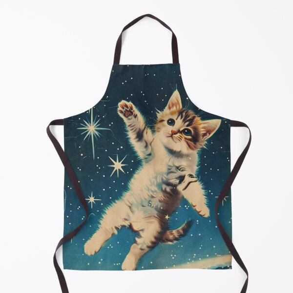 Item preview, Cute Kitten Cat Floating in Space Funny Retro Art Vintage designed and sold by LVTFCOarts.