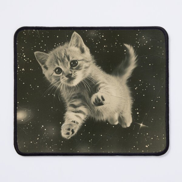 Item preview, Cute Cat Kitten Floating in Space Funny Retro Art Vintage Adorable designed and sold by LVTFCOarts.