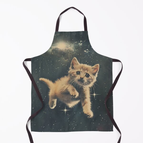 Item preview, Funny Cat Kitten Floating in Space Cute Vintage Art Retro Adorable designed and sold by LVTFCOarts.