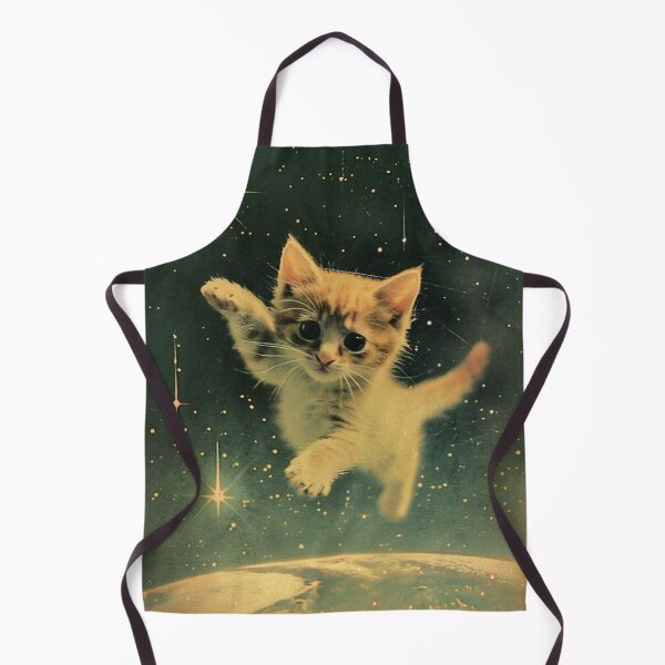 Item preview, Kitten Cat Floating in Space Cute Retro Art Vintage Funny Adorable designed and sold by LVTFCOarts.