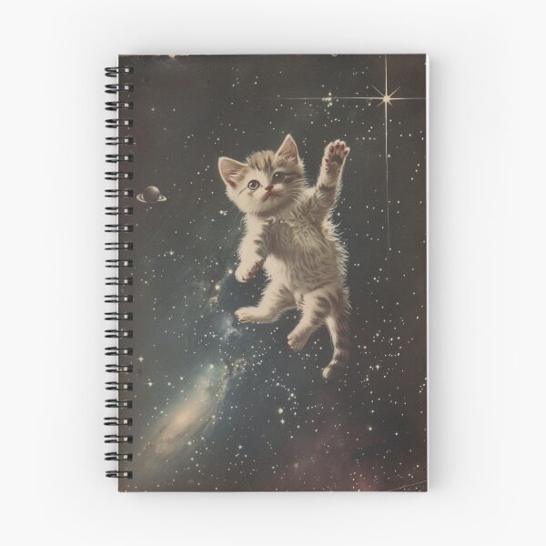 Item preview, Cute Kitten Cat Floating in Space Funny Vintage Art Retro Adorable designed and sold by LVTFCOarts.