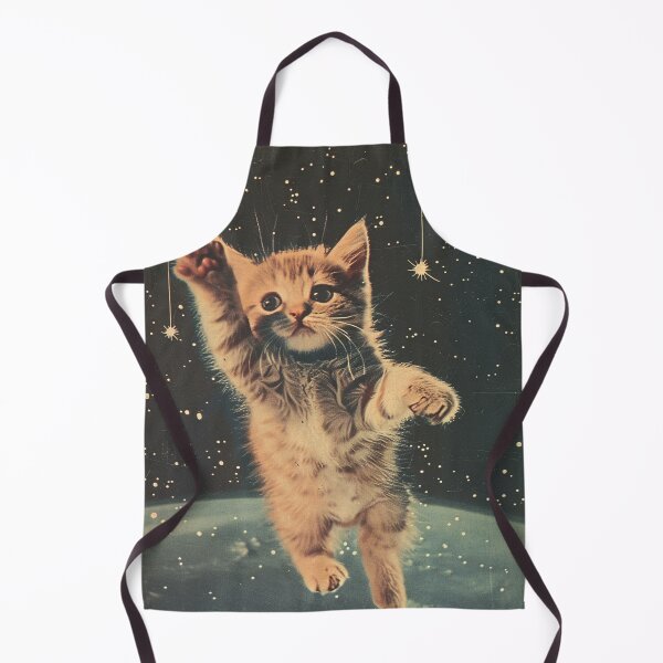 Item preview, Funny Kitten Cat Floating in Space Cute Vintage Art Retro Adorable designed and sold by LVTFCOarts.