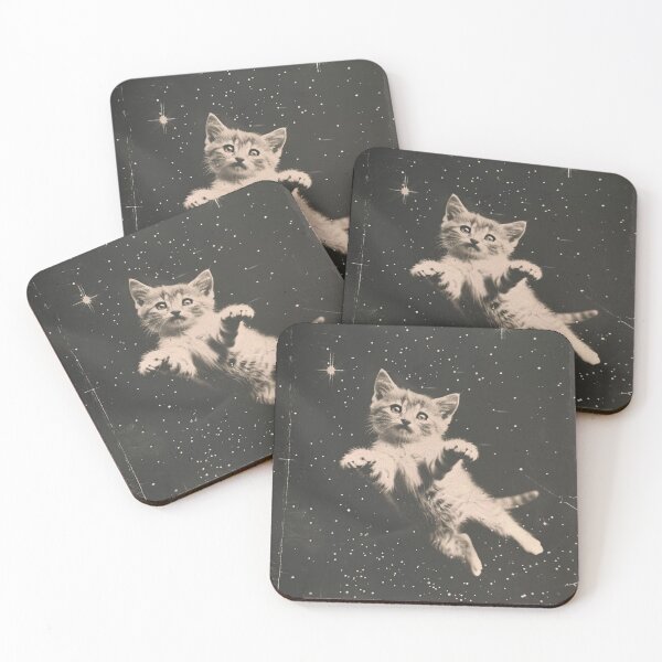 Item preview, Funny Kitten Cat Floating in Space Cute Retro Art Vintage Adorable designed and sold by LVTFCOarts.