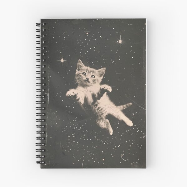 Item preview, Funny Kitten Cat Floating in Space Cute Retro Art Vintage Adorable designed and sold by LVTFCOarts.