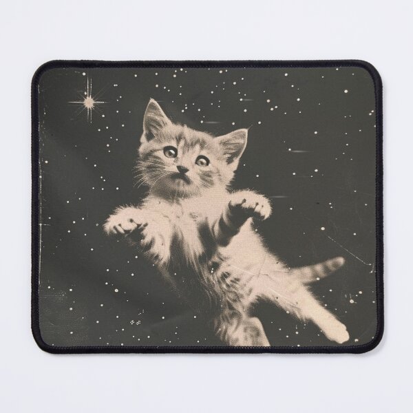 Item preview, Funny Kitten Cat Floating in Space Cute Retro Art Vintage Adorable designed and sold by LVTFCOarts.