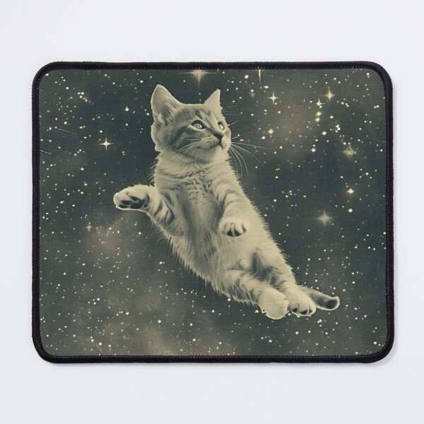 Item preview, Cat Kitten Floating in Space Cute Retro Art Vintage Funny Adorable designed and sold by LVTFCOarts.