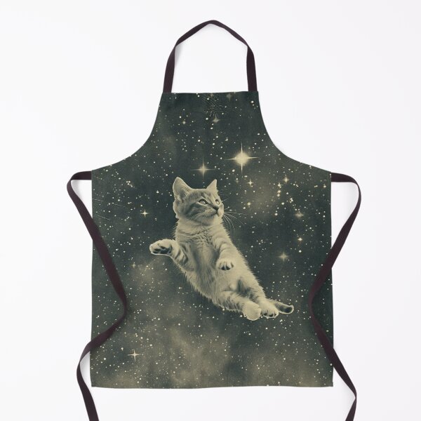 Item preview, Cat Kitten Floating in Space Cute Retro Art Vintage Funny Adorable designed and sold by LVTFCOarts.