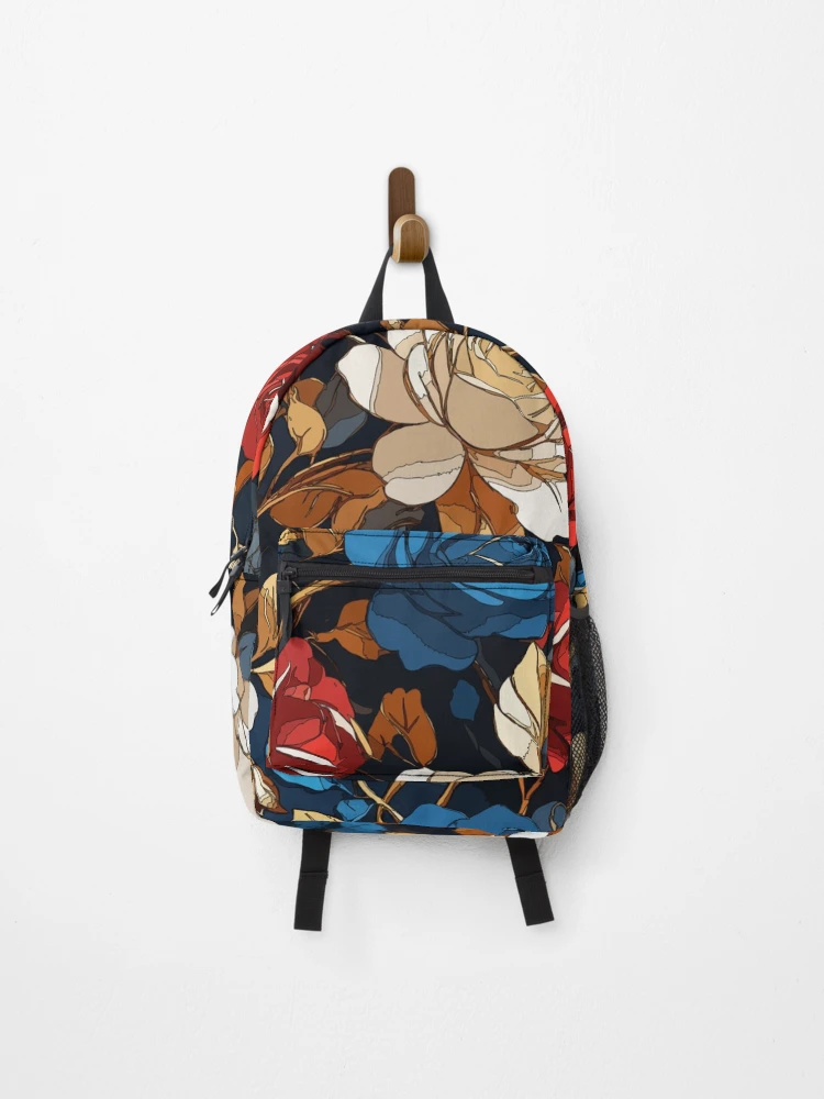 Thumbnail 1 of 3, Backpack, Colourful Roses Pattern designed and sold by LeftImpressed.