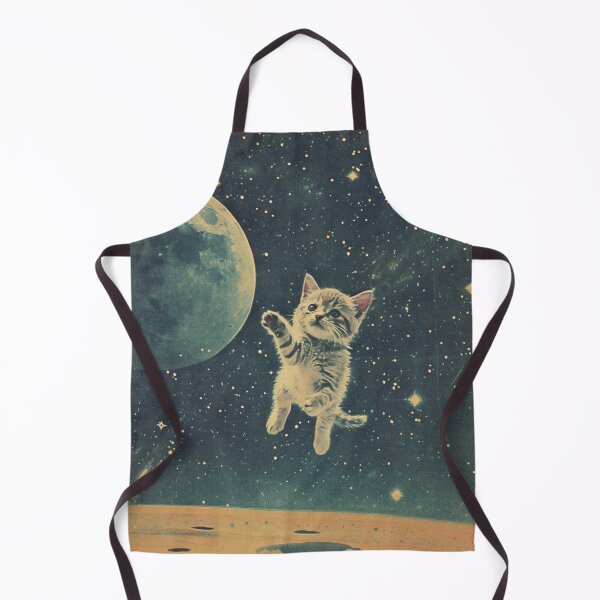 Item preview, Adorable Cute Cat Kitten Floating in Space Funny Retro Art Vintage designed and sold by LVTFCOarts.