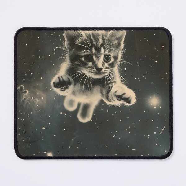 Item preview, Adorable Funny Cat Kitten Floating in Space Cute Vintage Art Retro designed and sold by LVTFCOarts.