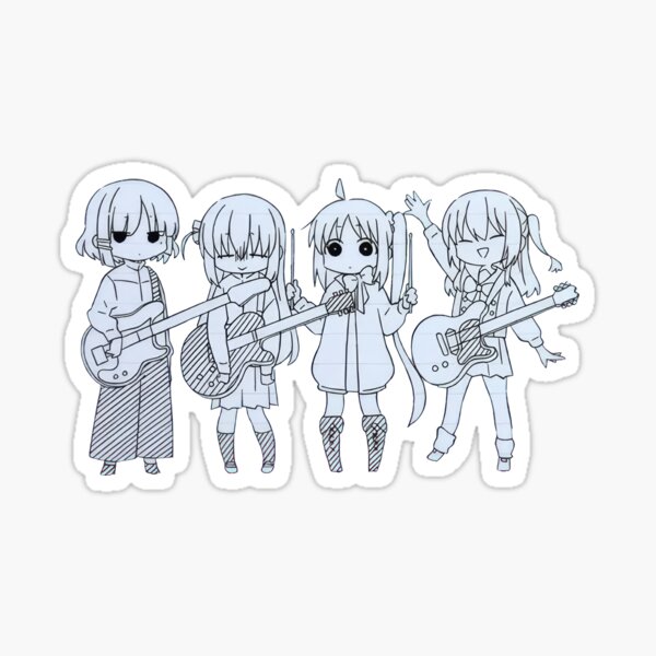 Aperçu de l'œuvre Bocchi le rocher ! Chibis créée et vendue par Nekolol.