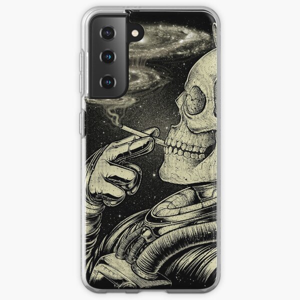 Winya No. 31 Relaxing Skeleton Astroanut Smoking Amoung the Stars in the Space Samsung Galaxy Soft Case