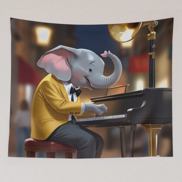 Item preview, Elephant street pianist designed and sold by Artbellachi.