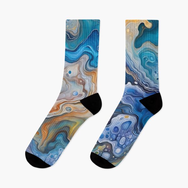 Item preview, Blue Whispers - Arte abstracto Wavey Vibes designed and sold by AussieMuma.