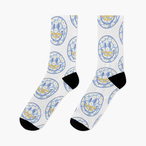 Item preview, Everything is fine: Blue smiley face with daisies. designed and sold by JoyOfHopeStore.