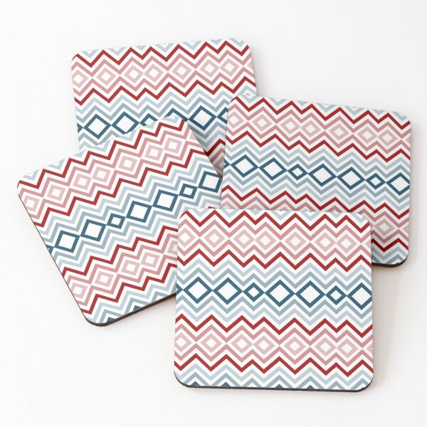 Item preview, red and Blue zigzag pattern  designed and sold by mndesignworx.