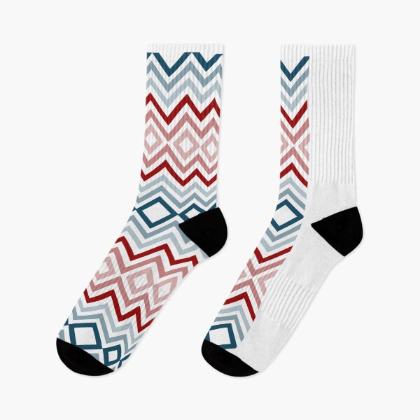 Item preview, red and Blue zigzag pattern  designed and sold by mndesignworx.