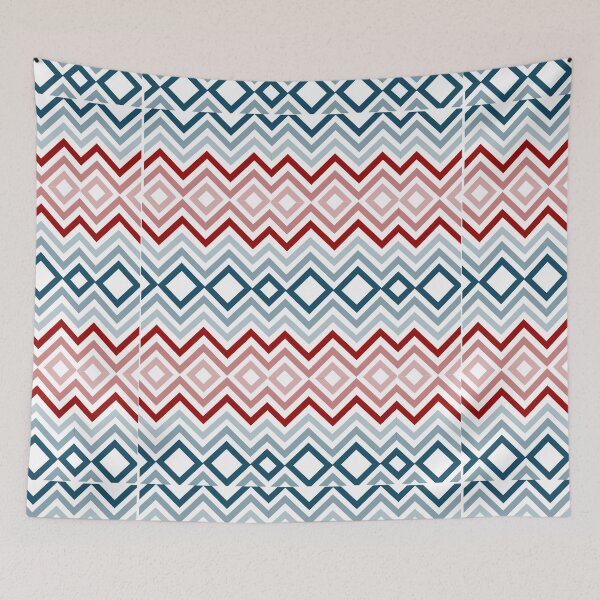 Item preview, red and Blue zigzag pattern  designed and sold by mndesignworx.