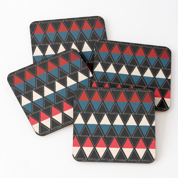 Item preview, red and Blue zigzag  diamond pattern  designed and sold by mndesignworx.