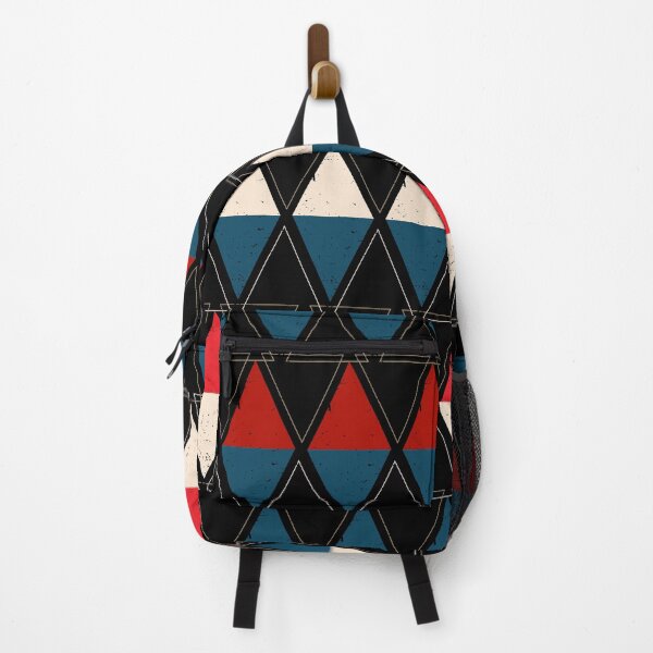 Item preview, red and Blue zigzag  diamond pattern  designed and sold by mndesignworx.