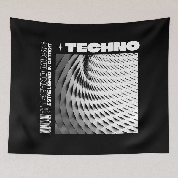Item preview, TECHNO - Modern Art (white)  designed and sold by Discothreadz.