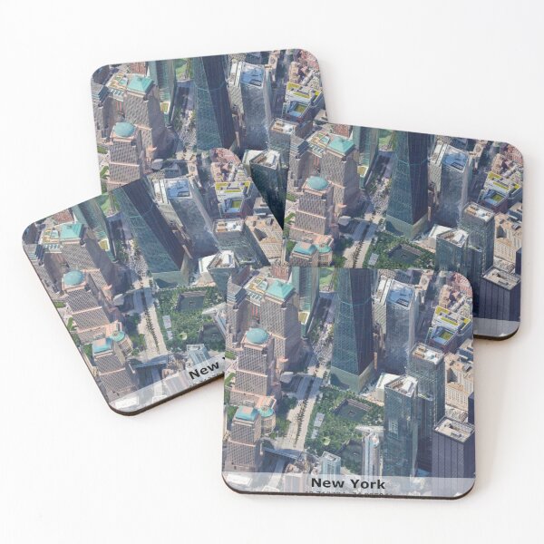 Item preview, New York 3D map poster, tourist twin towers designed and sold by LaughingProf.