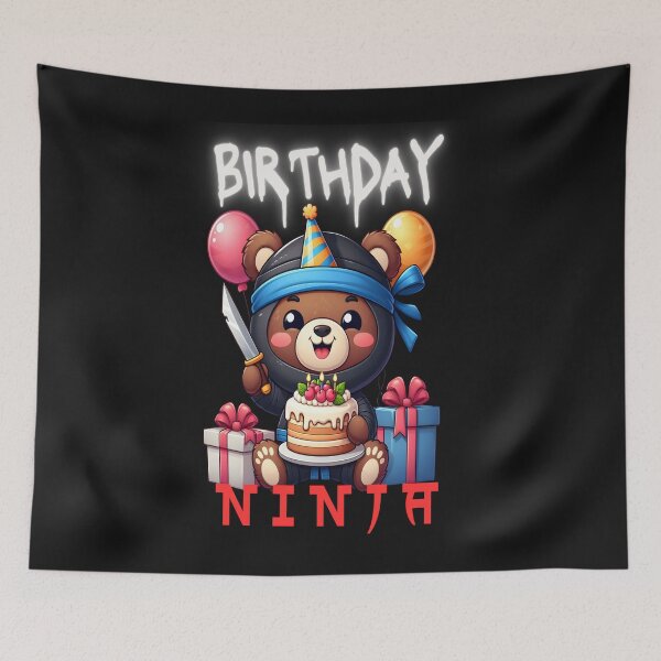 Item preview, Cute Birthday Ninja Bear designed and sold by TeddybearClub.