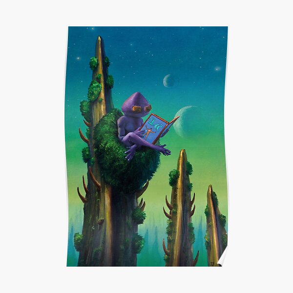 Lesendes Alien Poster