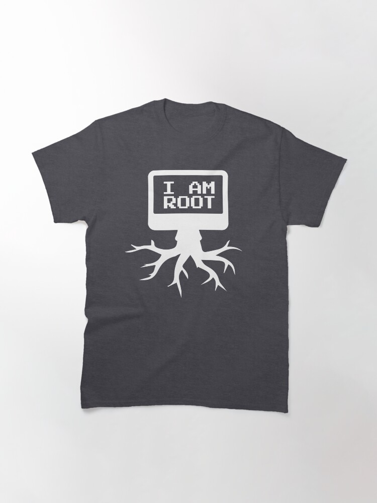 Thumbnail 3 of 7, Classic T-Shirt, Linux - I am Root designed and sold by mymainmandeebo.